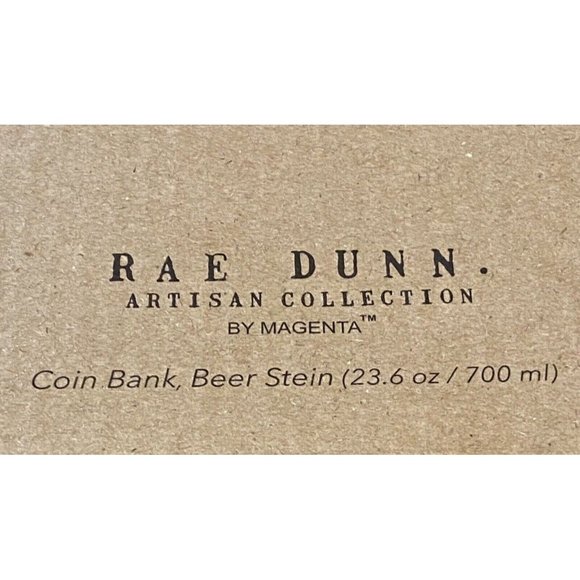 RAE DUNN ARTISAN COLLECTION By Magenta - Coin Bank & Beer Stein Set - Picture 2 of 4
